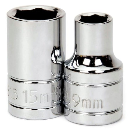 1/2" Drive, 19mm Metric Socket, 6 Points, Standard 1/2" D,6Pt,19mm