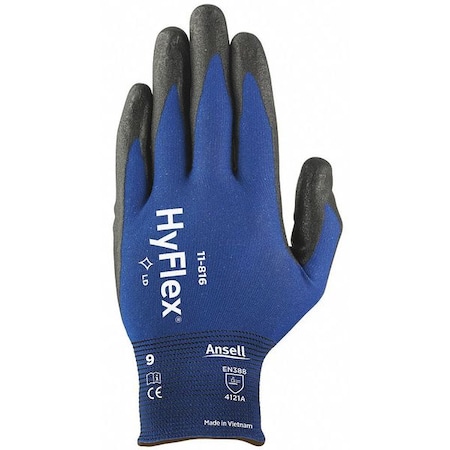 Coated Gloves, Foam Nitrile, Foam, Palm, 4 Abrasion Level, Blue, XS (6) 1 PR