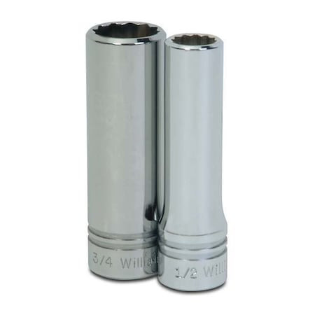 1/2" Drive, 25/32" SAE Socket, 12 Points, Deep 1/2" D,12Pt,25/32