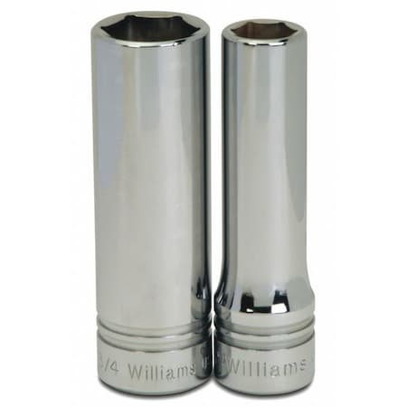1/2" Drive, 11/16" SAE Socket, 6 Points, Deep 1/2" D,6 Pt,11/16