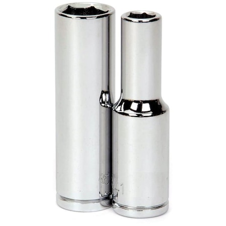 1/2" Drive Impact Socket High Polished Chrome, Deep 1/2"D,6Pt,30mm