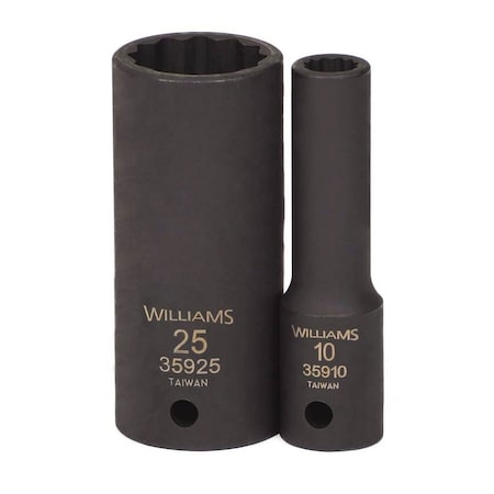 1/2" Drive Impact Socket Black Industrial, Deep 1/2" D,28mm 12Pt
