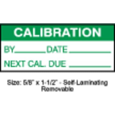 Calibration Label, ENG, Green/White, PK350, TCRSL2-22134