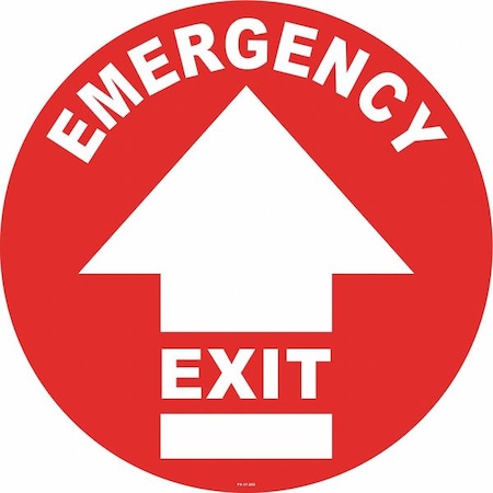 Floor Sign, 17 in H, 17 in W, Vinyl, Circle, English, FS-17-202