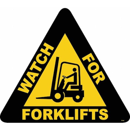 Floor Sign, 15 in H, 15 in W, Vinyl, Triangle, English, FS-15T-404