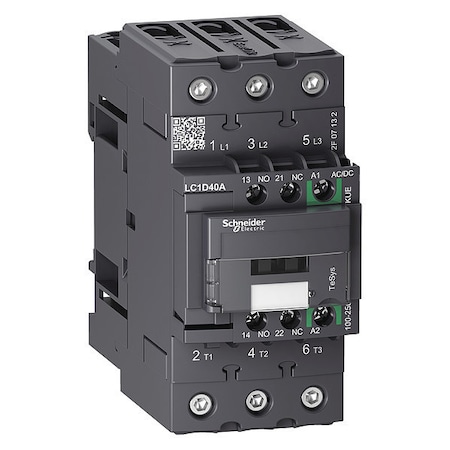 IEC Magnetic Contactor, 1NC/1NO, 100V-250V AC/DC, 3 P, Non-Reversing, Screw Clamp