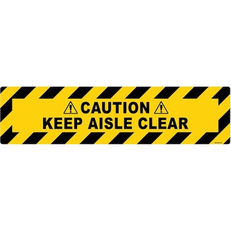 Floor Sign, 6 in H, 24 in W, Vinyl, Horizontal Rectangle, English, FS-624-910