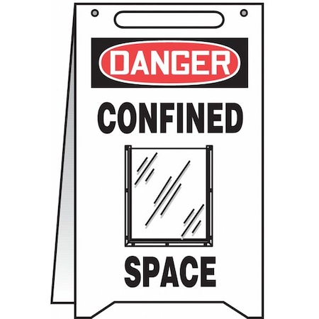 Floor Sign, 20 in H, 12 in W, Plastic, English, 487C80