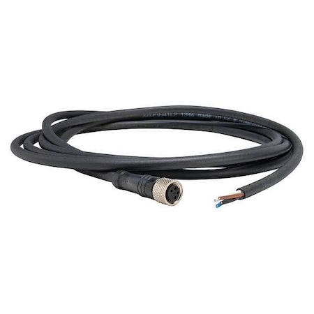 Cordset,6.56 ft.,Black,250VAC/300VDC
