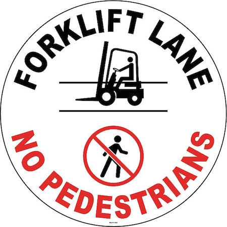 Anti-Slip Floor Sign, 17 in H, 17 in W, Vinyl, Circle, English, FS-17-107
