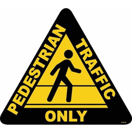 Anti-Slip Floor Sign, 15 in H, 15 in W, Vinyl, Triangle, English, FS-15T-402