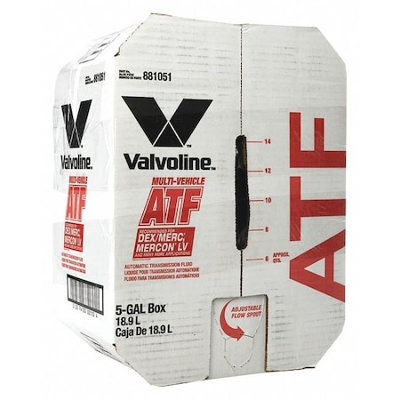 Automatic Transmission Fluid, Bottle, 5 gal, ATF, Synthetic, Red