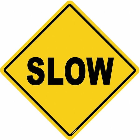 Anti-Slip Floor Sign, 17 in H, 17 in W, Vinyl, Diamond, English, FS-DIAM-502