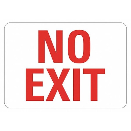 Exit Sign, Polyester, 10" W, 7" H, No Exit, White