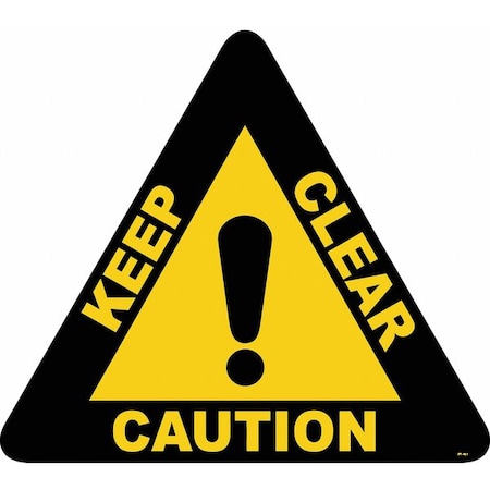 Floor Sign, 15 in H, 15 in W, Vinyl, Triangle, English, FS-15T-401