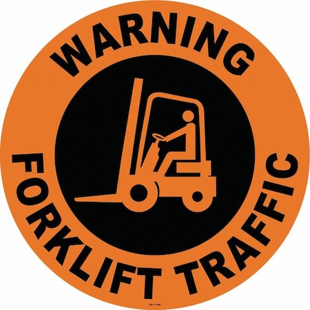 Anti-Slip Floor Sign, 17 in H, 17 in W, Vinyl, Circle, English, FS-17-106