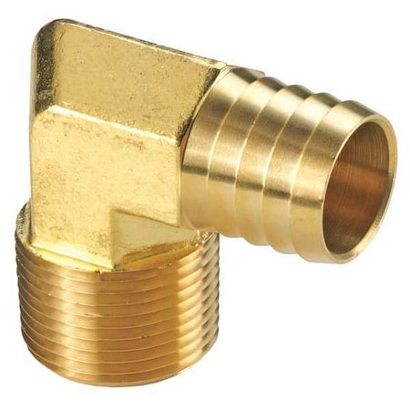 Male NPT, 1/4"xHoseBarb, 1/2", 90deg., Elbow