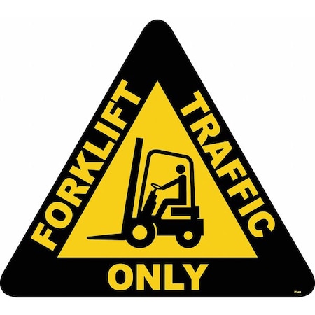 Anti-Slip Floor Sign, 15 in H, 15 in W, Vinyl, Triangle, English, FS-15T-403