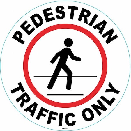 Anti-Slip Floor Sign, 8 in H, 8 in W, Vinyl, Circle, English, FS-8-801,PK2