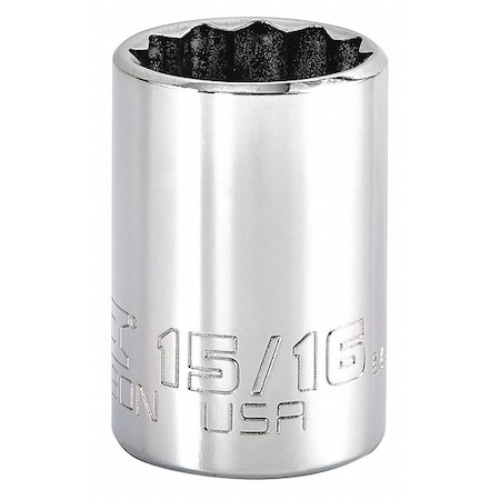 3/8 in Drive, Torx(R) SAE Socket, 12 Points,  Steel, Chrome, 15/16 in