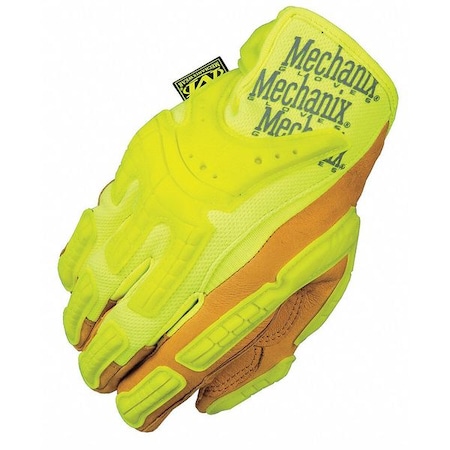 CG40-91 Hi-Vis Mechanics Gloves, Pig Leather Palm, TrekDry Back, 12, High-Visibility Yellow