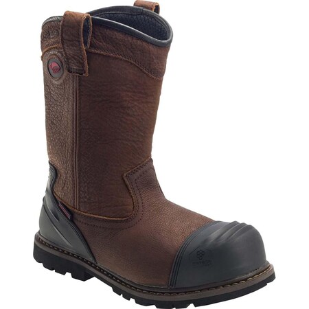 Men's Wellington Boot, 10, Composite Toe, 11 in H, Brown, A7876