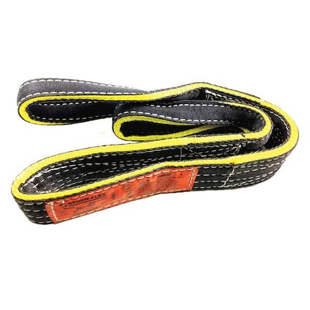 Synthetic Web Sling, Type 6, 6 ft L, 2 in W, Nylon, Black