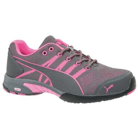 Women's Athletic Shoe, 6 Fabric Upper, Steel Toe, 4 in H, Gray, 642915