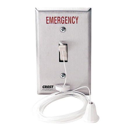 Pullcord Station,12-120 V,15A,1-Gang