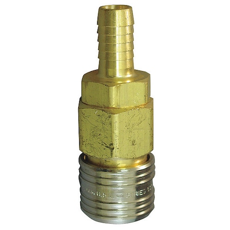 Coupler Body,Hose Barb,1/4,Brass