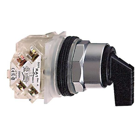 Non-Illum Switch,2NO/2NC,Ext Lvr,3P,Blk