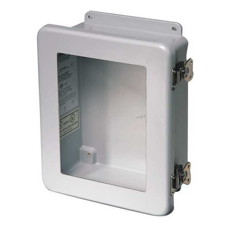 Twist Latch Electrical Enclosures, 15.60 in H, 5.94 in D, 14 in W, 1, 12, 3R, 4X, 6P, Fiberglass