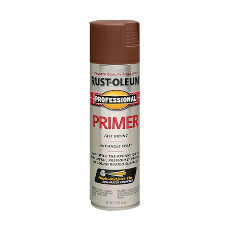 Spray Primer, Rust Preventative, Red, Exterior/Interior, General Purpose, Solvent, 15 oz