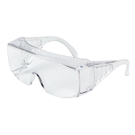 98, Safety Glasses, Uncoated, Polycarbonate Lens, Clear Frame, Frameless