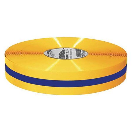 Industrial Safety Floor Marking Tape Vinyl Yellow/Blue, 2" W x 100 ft. L, 50 mil Thick