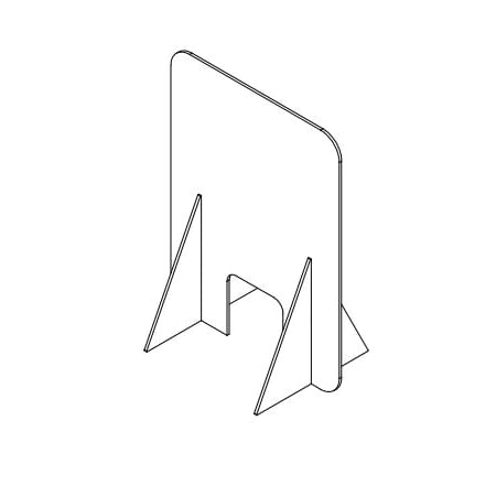 Clear Sneeze Guard - 1/8" T x 24" W x 24" H - 12" W x 6" H Slot, PK24