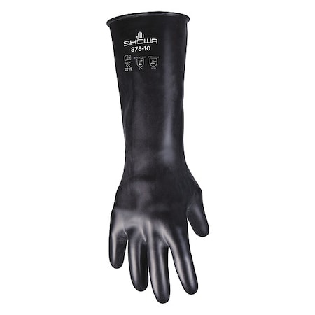 878 Chemical Resistant Gloves, Butyl, 14 in L, 25 mil, Black, 11, 1 PR