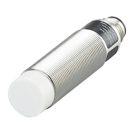 Cylindrical, Inductive Proximity Sensor, 18 mm Dia., Brass/PA/PBT, 1/2 in Connector, 2 Wires, Unshielded