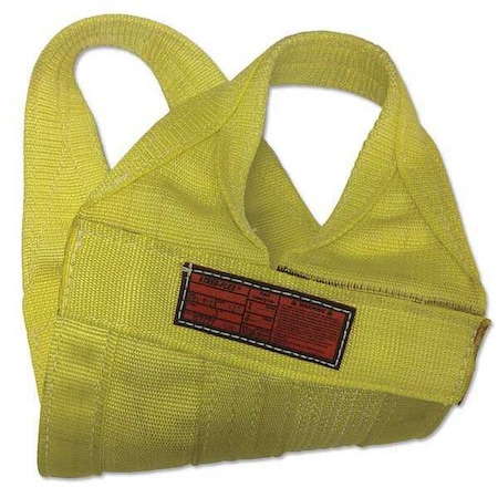 Synthetic Web Sling, Type 8, 3 ft L, 8 in W, Nylon, Yellow