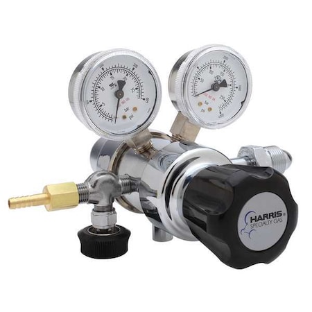 Specialty Gas Regulator, Oxygen, Two Stage, 0.965"-14 Inlet, 1/4 in Outlet, 0 to 125 psi