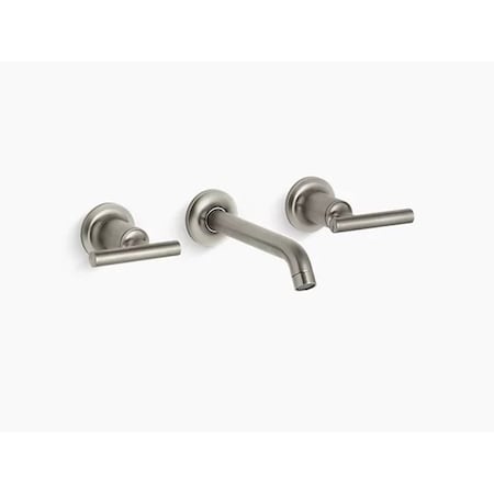 Purist(R) Widespread Wall-Mount Bathroom Sink Faucet Trim With Lever Handles And 6-1/4" Spout, Requires Valve