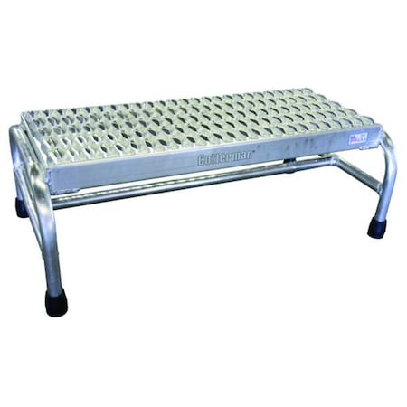 Step Stand, 1 Steps, 500 lb Load Capacity, 10 in Overall Height, Aluminum, Gray