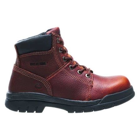 Men's 6-Inch Work Boot, 8 1/2 M, Steel Toe, 6 in H, Walnut, W04713