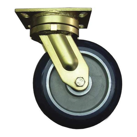 Swivel Plate Caster,Polyurethane,1500 lb