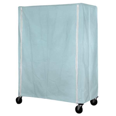 Cart Cover, 24x24x63, Blue, Nylon, Zipper
