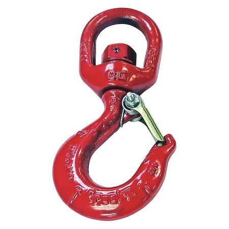 Swivel Hook,Carbon Steel,3000 lb.,Red