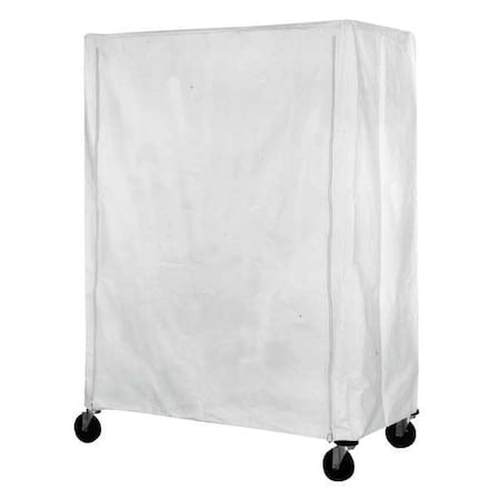 Cart Cover, 60x24x63, White, Nylon, Zipper