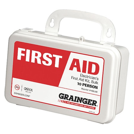 First Aid Kit and Housing, Plastic 62 Components, 10 People Served
