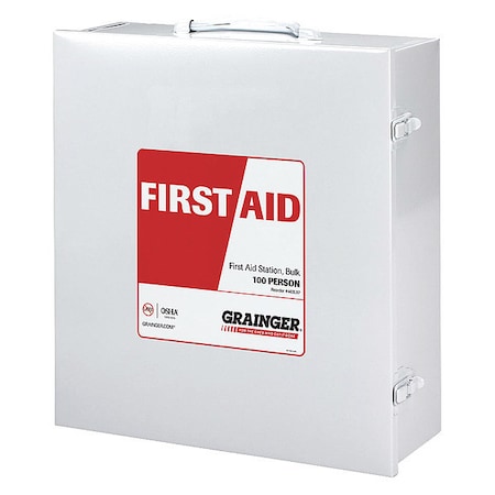 First Aid Kit and Housing, Metal 318 Components, 100 People Served