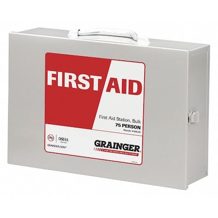 First Aid Kit and Housing, Metal 563 Components, 75 People Served